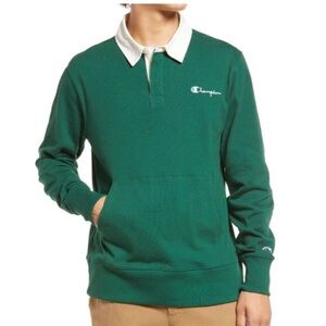 Champion Kanga Pocket Rugby Shirt Men Large Green